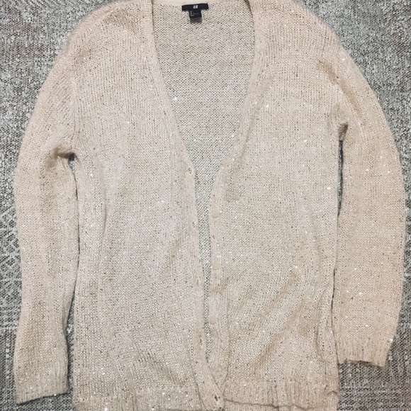 H&M Sweaters - H&M Glittery Pink Cardigan